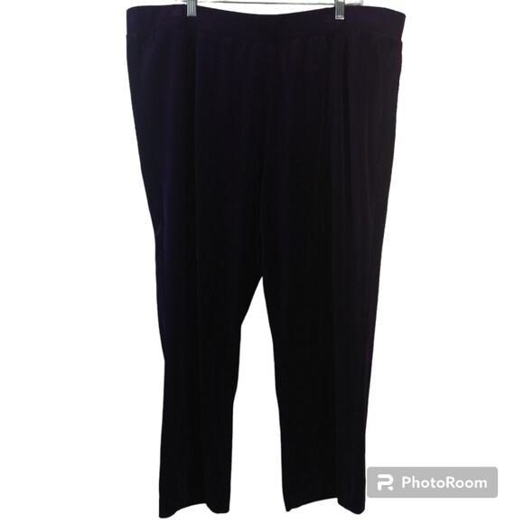 Lauren Ralph Lauren Royal Purple Velvet Pull On Pants Ankle Straight Size 3X - Picture 1 of 10